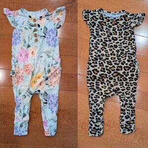 Posh Peanut Ruffled Cap Sleeve Romper Bundle 12-18m Like New!